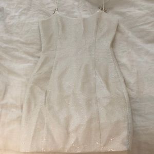 white sequined meshki dress size small